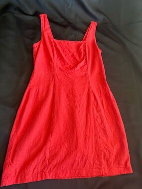 Old Navy Red Sleeveless Linen-Blend Mini Dress